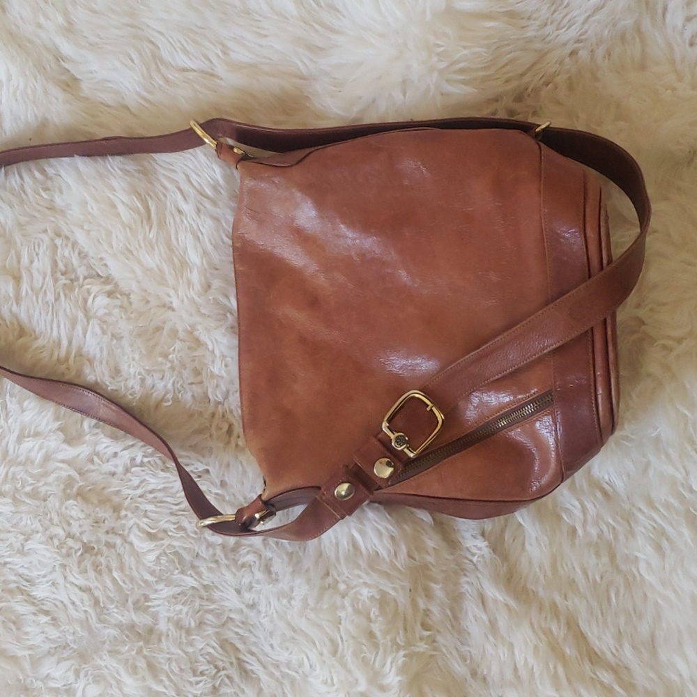 Vintage Tan leather Marino Orlandi shoulder bag